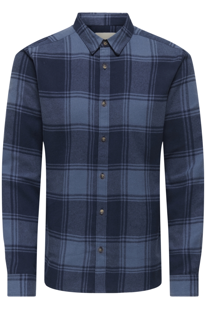 ONSGUDMUND LS CHECKED SHIRT NOOS 22007112 NAVY BLAZER/VINTAGE INDIGO